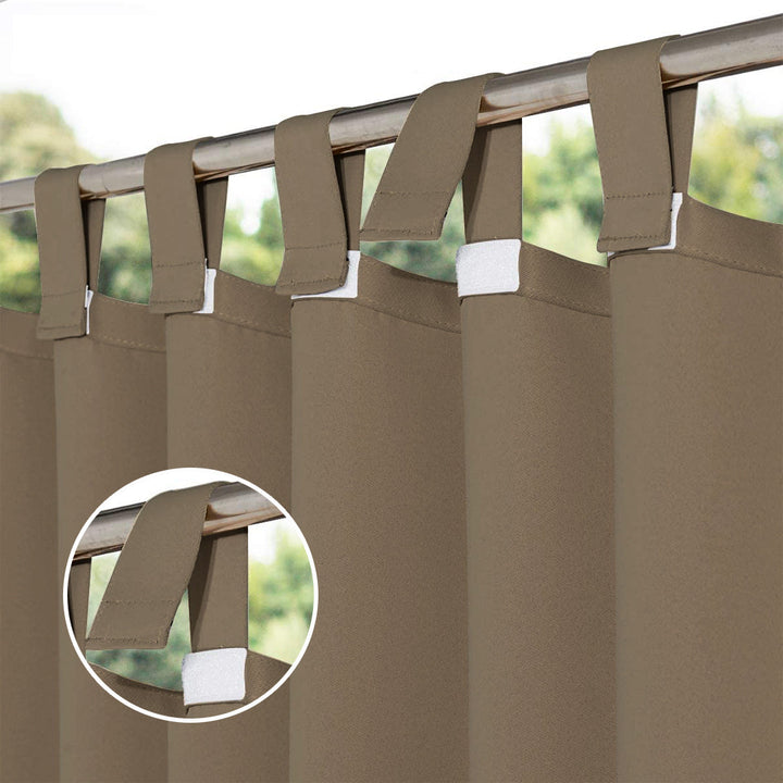 Deck Curtains With Velcro Tab Top, Outdoor Deck Curtains, Waterproof Velcro Tab Top Deck Curtains, 1 Pcs