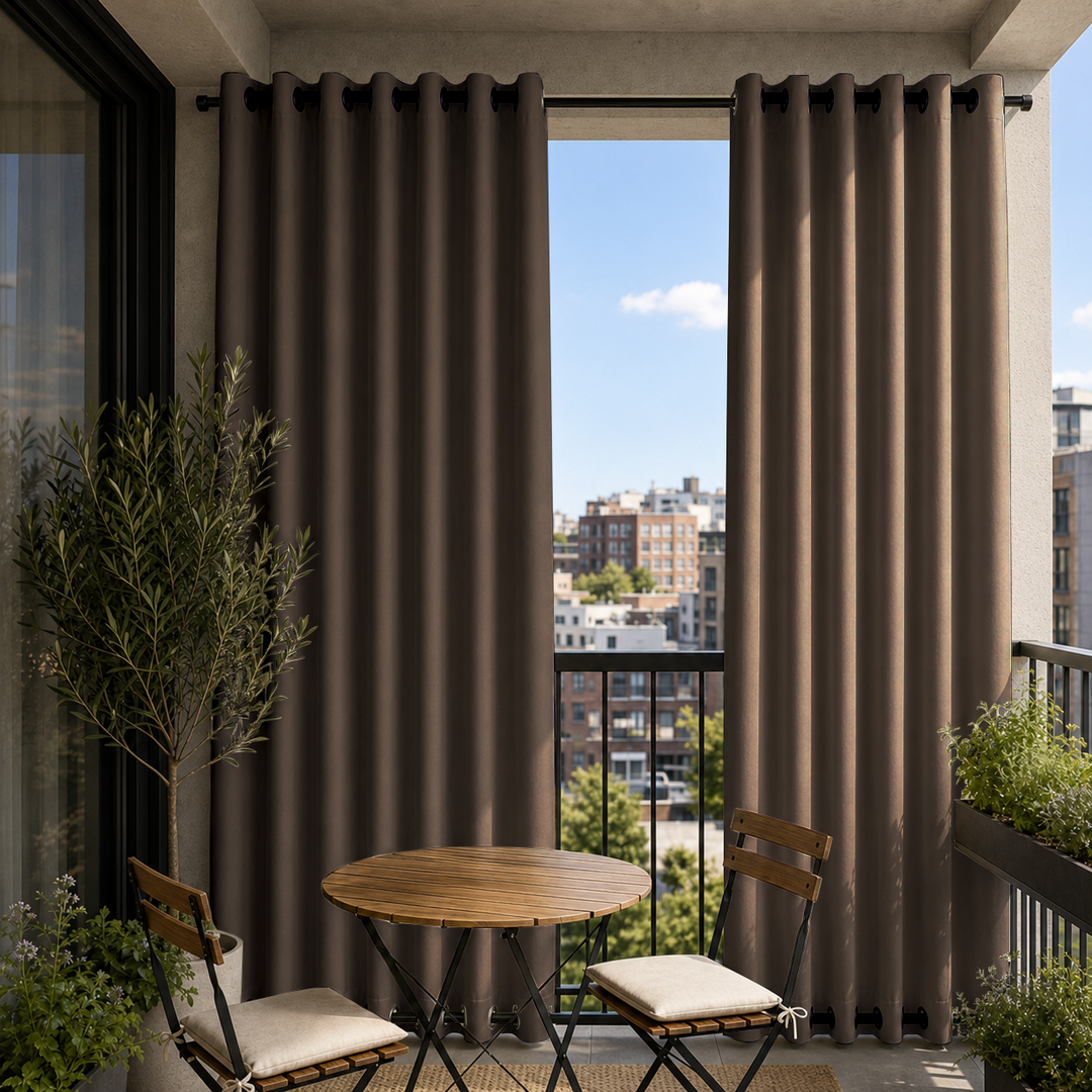Balcony Curtains With Grommets Top &amp; Bottom, Waterproof Balcony Curtains, Grommets Top &amp; Bottom Balcony Curtains, 1 Pcs
