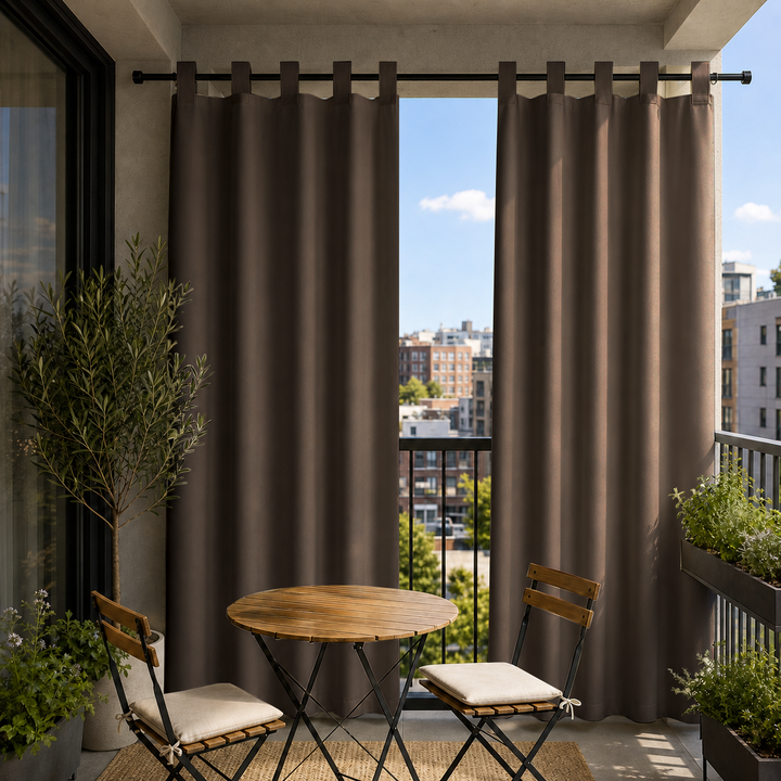 Balcony Curtains With Velcro Tab Top, Outdoor Balcony Curtains, Waterproof Velcro Tab Top Balcony Curtains, 1 Pcs