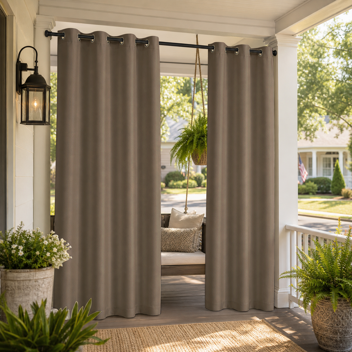 Porch Curtains With Grommets Top, Waterproof Porch Curtains, Grommets Top Porch Curtains, 1 Pcs