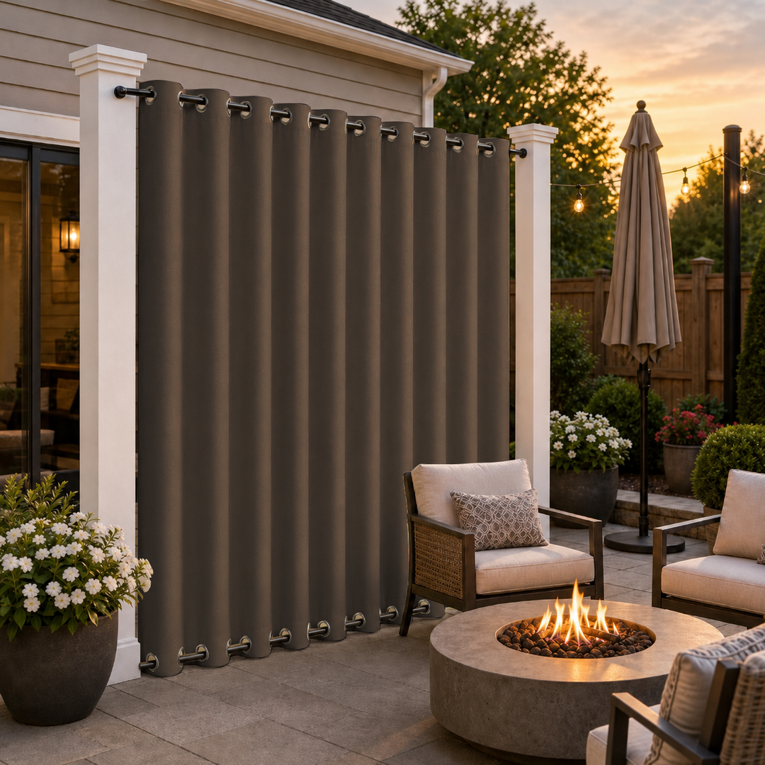Patio Curtains With Grommets Top &amp; Bottom, Waterproof Patio Curtains, Grommets Top &amp; Bottom Patio Curtains, 1 Pcs