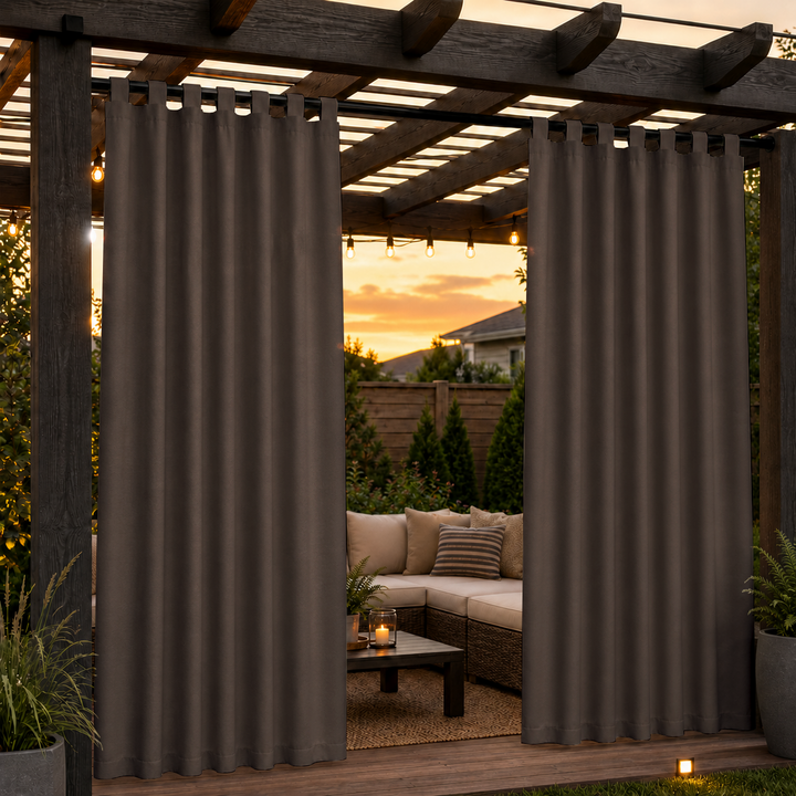 Pergola Curtains With Velcro Tab Top, Outdoor Pergola Curtains, Waterproof Velcro Tab Top Pergola Curtains, 1 Pcs