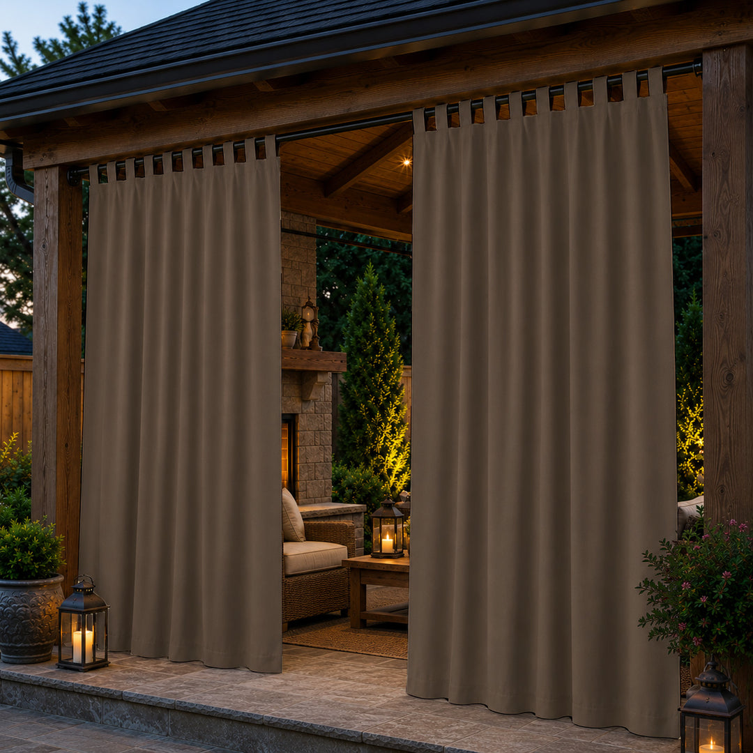 Pavilion Curtains With Velcro Tab Top, Outdoor Pavilion Curtains, Waterproof Velcro Tab Top Pavilion Curtains, 1 Pcs