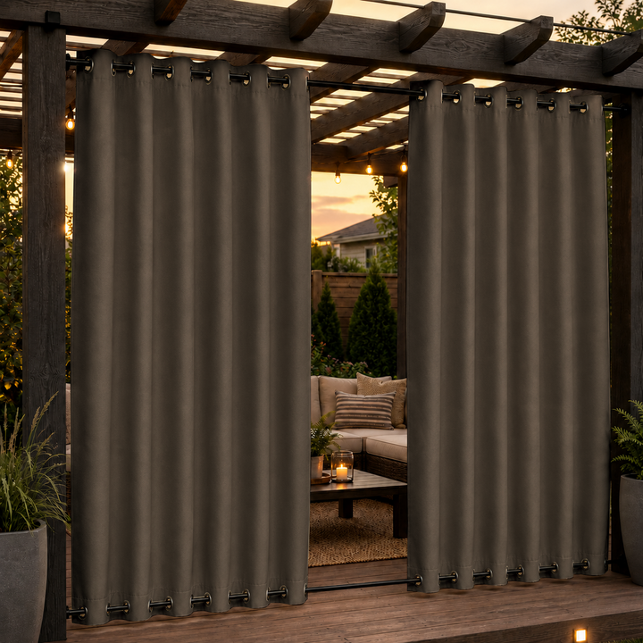 Pergola Curtains With Grommets Top &amp; Bottom, Waterproof Pergola Curtains, Grommets Top &amp; Bottom Pergola Curtains, 1 Pcs