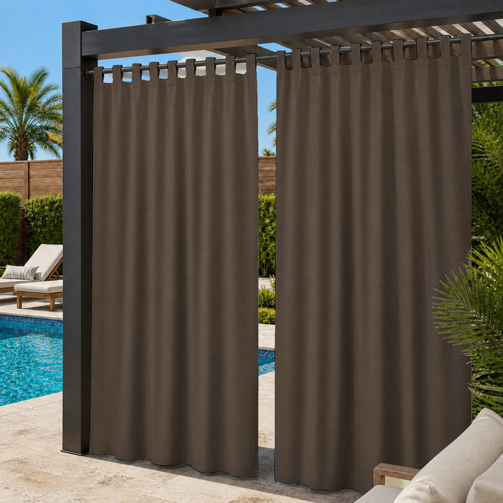 Pool Curtains With Velcro Tab Top, Outdoor Pool Curtains, Waterproof Velcro Tab Top Pool Curtains, 1 Pcs