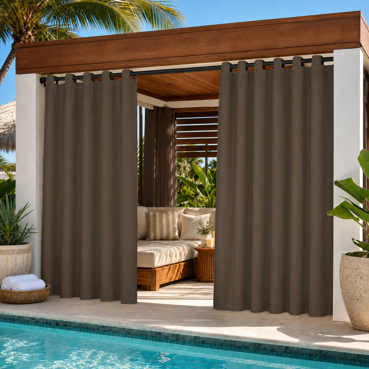 Cabana Curtains With Velcro Tab Top, Outdoor Cabana Curtains, Waterproof Velcro Tab Top Cabana Curtains, 1 Pcs