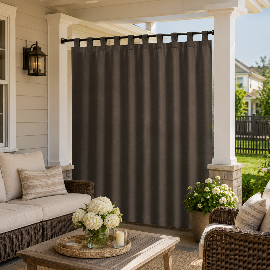 Porch Curtains With Tab Top, Outdoor Porch Curtains, Waterproof Tab Top Porch Curtains, 1 Pcs
