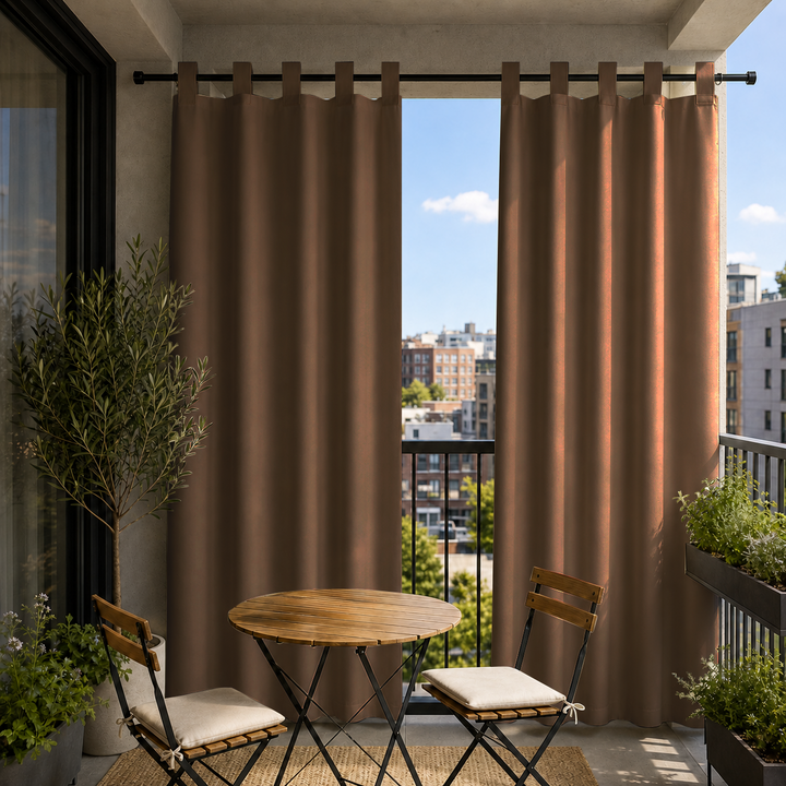Balcony Curtains With Velcro Tab Top, Outdoor Balcony Curtains, Waterproof Velcro Tab Top Balcony Curtains, 1 Pcs