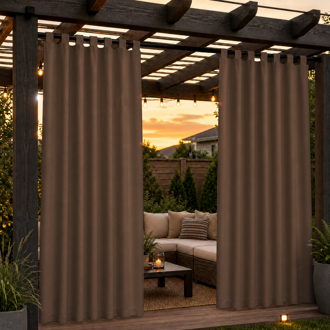 Pergola Curtains With Tab Top, Outdoor Pergola Curtains, Waterproof Tab Top Pergola Curtains, 1 Pcs
