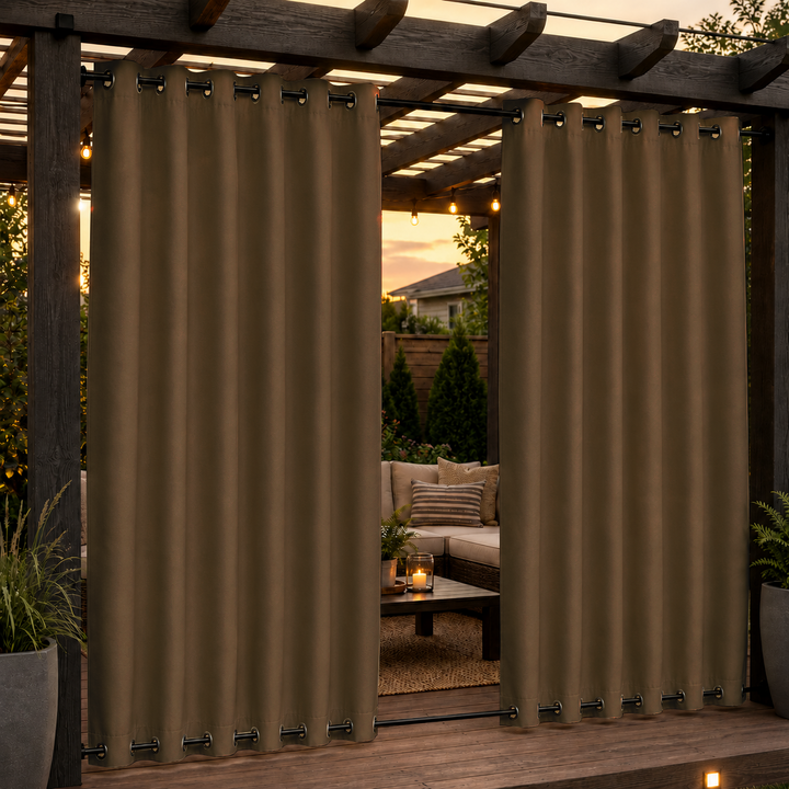 Pergola Curtains With Grommets Top &amp; Bottom, Waterproof Pergola Curtains, Grommets Top &amp; Bottom Pergola Curtains, 1 Pcs