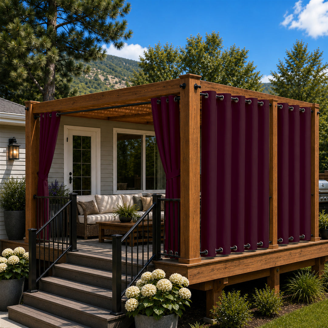 Deck Curtains With Grommets Top &amp; Bottom, Waterproof Deck Curtains, Grommets Top &amp; Bottom Deck Curtains, 1 Pcs
