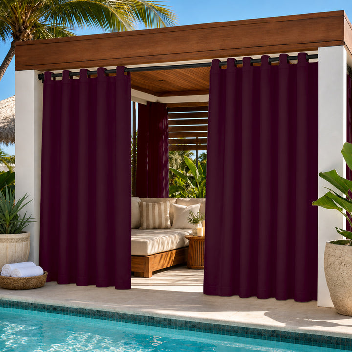 Cabana Curtains With Velcro Tab Top, Outdoor Cabana Curtains, Waterproof Velcro Tab Top Cabana Curtains, 1 Pcs