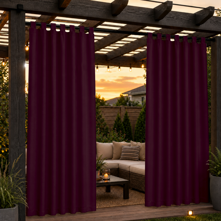 Pergola Curtains With Velcro Tab Top, Outdoor Pergola Curtains, Waterproof Velcro Tab Top Pergola Curtains, 1 Pcs