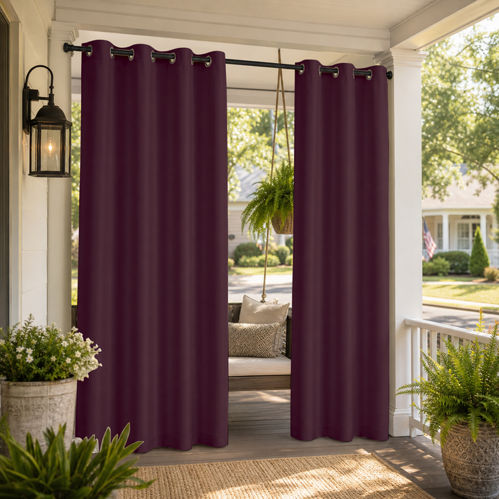 Porch Curtains With Grommets Top, Waterproof Porch Curtains, Grommets Top Porch Curtains, 1 Pcs