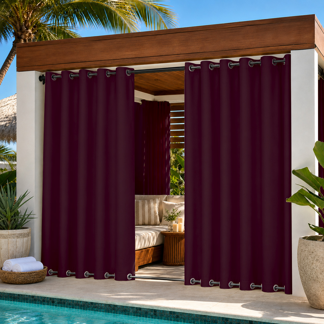 Cabana Curtains With Grommets Top &amp; Bottom, Waterproof Cabana Curtains, Grommets Top &amp; Bottom Cabana Curtains, 1 Pcs