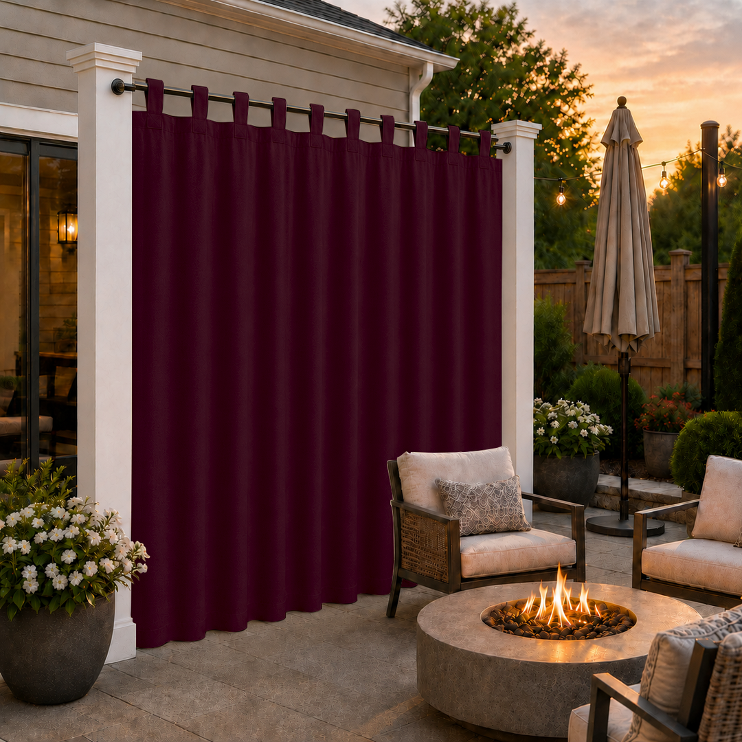 Patio Curtains With Velcro Tab Top, Outdoor Patio Curtains, Waterproof Patio Curtains, 1 Pcs