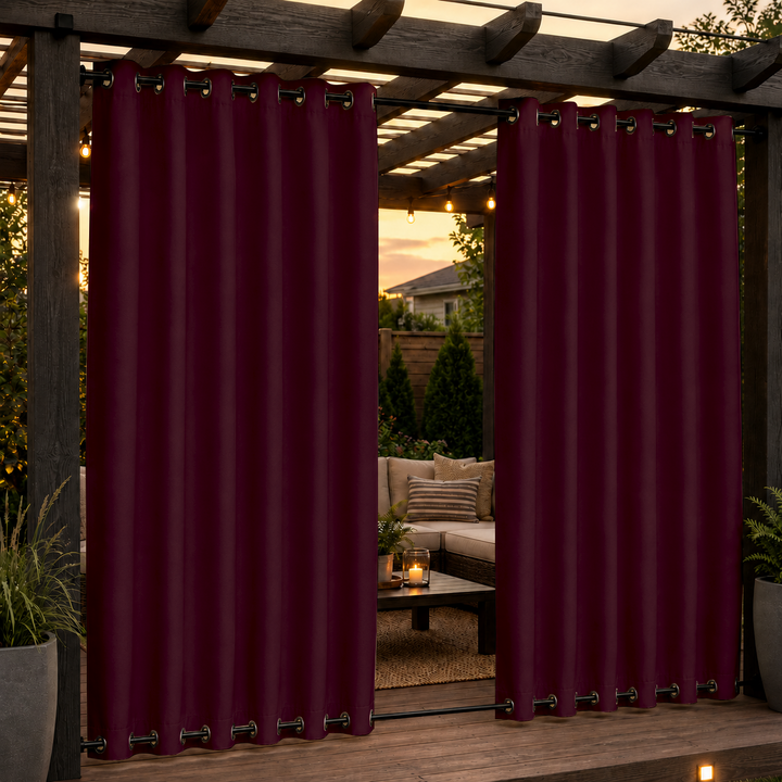 Pergola Curtains With Grommets Top &amp; Bottom, Waterproof Pergola Curtains, Grommets Top &amp; Bottom Pergola Curtains, 1 Pcs