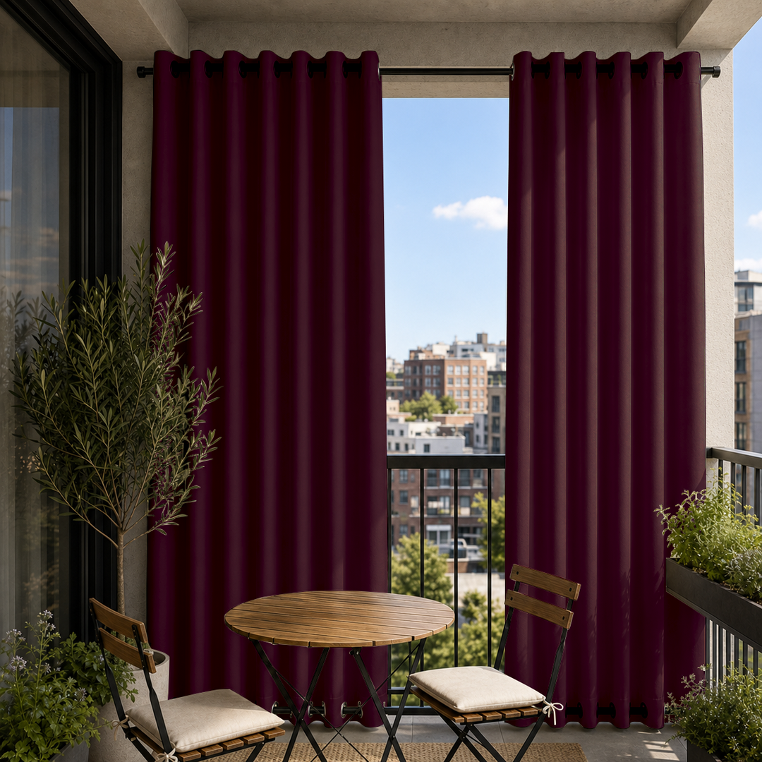 Balcony Curtains With Grommets Top &amp; Bottom, Waterproof Balcony Curtains, Grommets Top &amp; Bottom Balcony Curtains, 1 Pcs