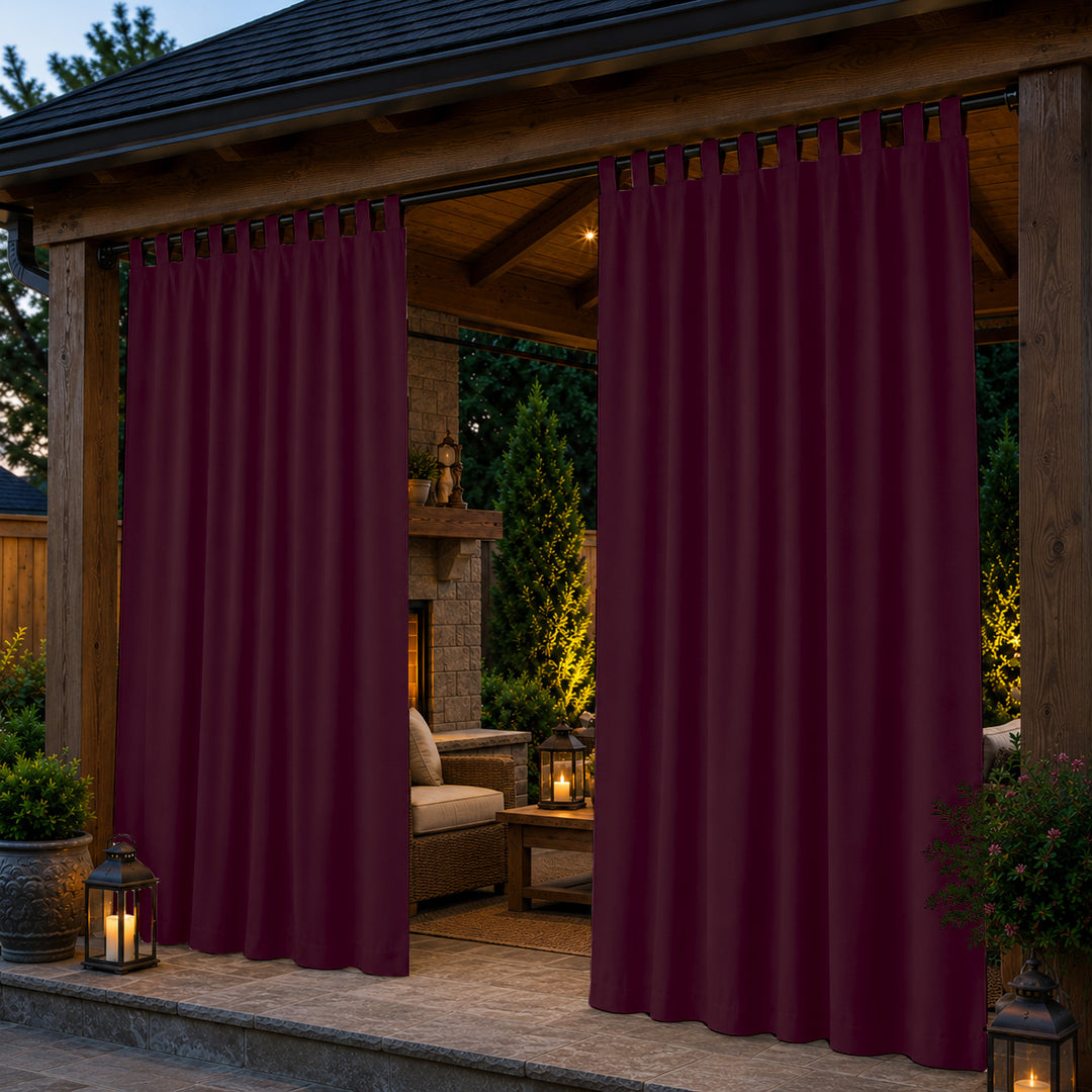 Pavilion Curtains With Velcro Tab Top, Outdoor Pavilion Curtains, Waterproof Velcro Tab Top Pavilion Curtains, 1 Pcs