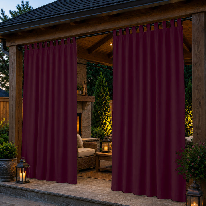Pavilion Curtains With Velcro Tab Top, Outdoor Pavilion Curtains, Waterproof Velcro Tab Top Pavilion Curtains, 1 Pcs