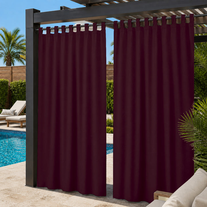 Pool Curtains With Velcro Tab Top, Outdoor Pool Curtains, Waterproof Velcro Tab Top Pool Curtains, 1 Pcs