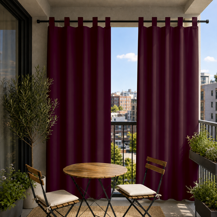 Balcony Curtains With Velcro Tab Top, Outdoor Balcony Curtains, Waterproof Velcro Tab Top Balcony Curtains, 1 Pcs