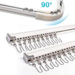 Upgraded White Aluminum Curtain Track, with Curved track, Can be Used as an Extension Track Rod, Ceiling or Wall mount, Indoor or Outdoor