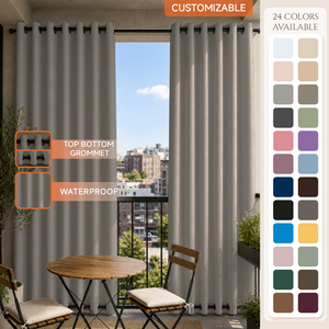 Balcony Curtains With Grommets Top & Bottom, Waterproof Balcony Curtains, Grommets Top & Bottom Balcony Curtains, 1 Pcs