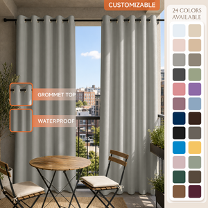 Balcony Curtains With Grommets Top, Waterproof Balcony Curtains, Grommets Top Balcony Curtains, 1 Pcs