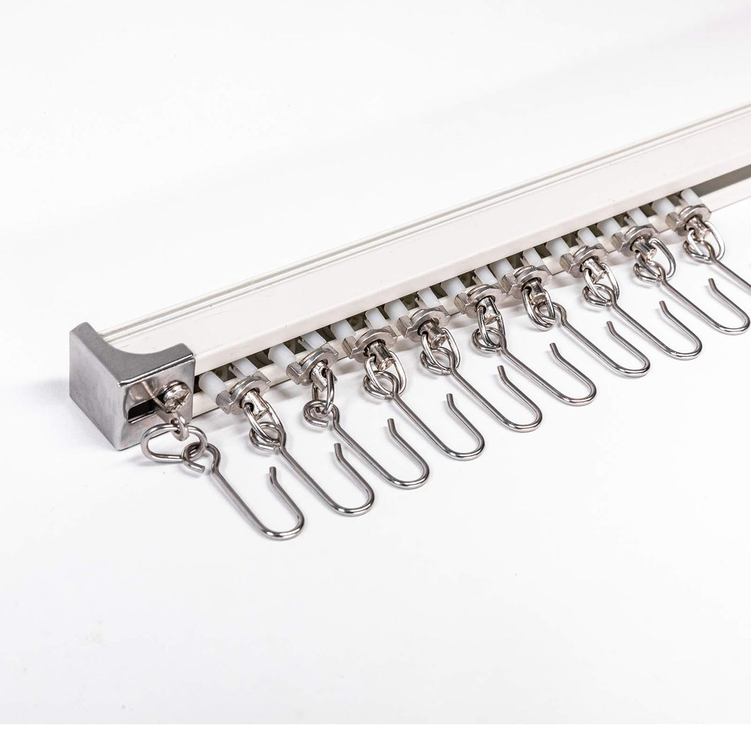 Upgraded White Aluminum Curtain Track, with Curved track, Can be Used as an Extension Track Rod, Ceiling or Wall mount, Indoor or Outdoor
