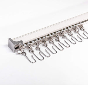 Upgraded White Aluminum Curtain Track, with Curved track, Can be Used as an Extension Track Rod, Ceiling or Wall mount, Indoor or Outdoor