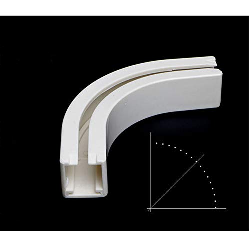 Upgraded White Aluminum Curtain Track, with Curved track, Can be Used as an Extension Track Rod, Ceiling or Wall mount, Indoor or Outdoor