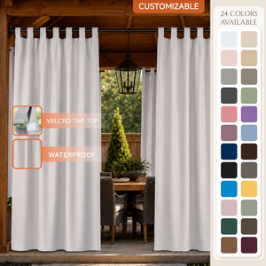 Gazebo Curtains With Velcro Tab Top, Outdoor Gazebo Curtains, Waterproof Velcro Tab Top Gazebo Curtains, 1 Pcs