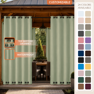 Gazebo Curtains With Grommets Top & Bottom, Waterproof Gazebo Curtains, Grommets Top & Bottom Gazebo Curtains, 1 Pcs