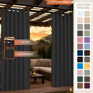 Pergola Curtains With Tab Top, Outdoor Pergola Curtains, Waterproof Tab Top Pergola Curtains, 1 Pcs (Copy)