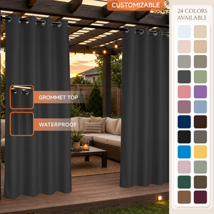 Pergola Curtains With Grommets Top, Waterproof Pergola Curtains, Grommets Top Pergola Curtains, 1 Pcs