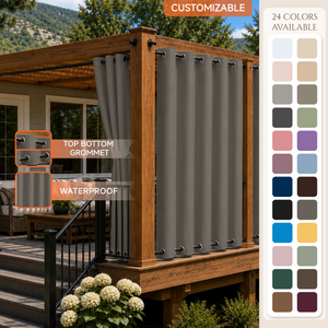 Deck Curtains With Grommets Top & Bottom, Waterproof Deck Curtains, Grommets Top & Bottom Deck Curtains, 1 Pcs