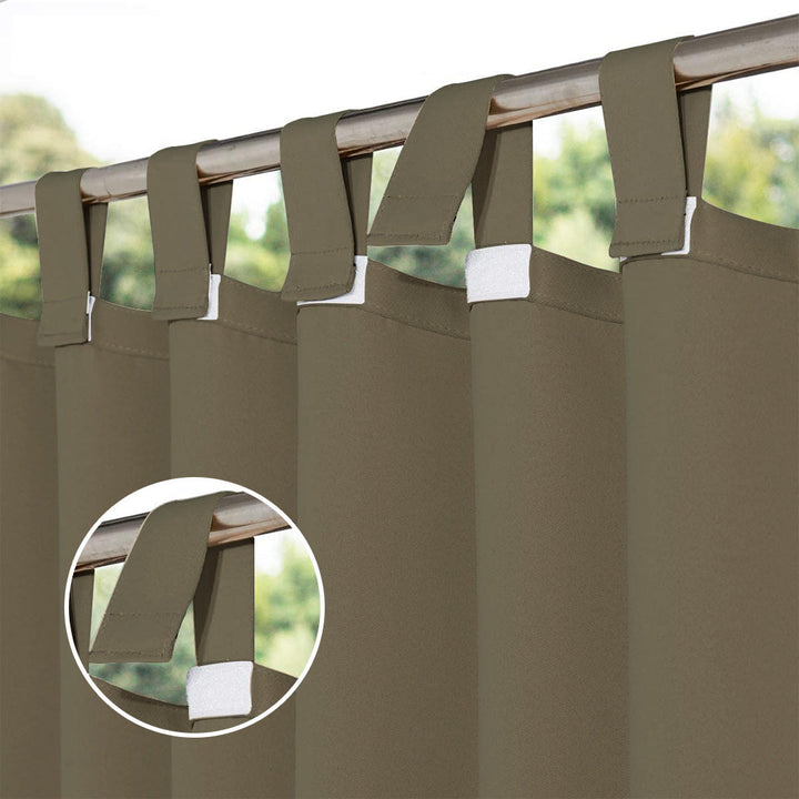 Deck Curtains With Velcro Tab Top, Outdoor Deck Curtains, Waterproof Velcro Tab Top Deck Curtains, 1 Pcs