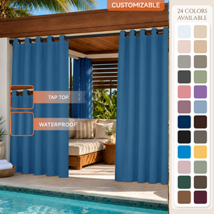 Cabana Curtains With Tab Top, Outdoor Cabana Curtains, Waterproof Tab Top Cabana Curtains, 1 Pcs