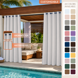 Cabana Curtains With Grommets Top, Waterproof Cabana Curtains, Grommets Top Cabana Curtains, 1 Pcs