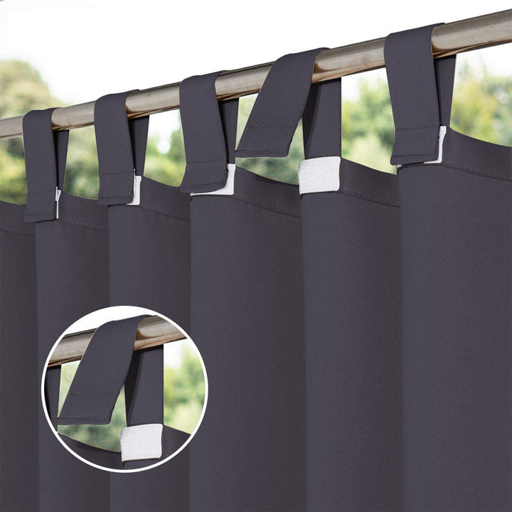 Deck Curtains With Velcro Tab Top, Outdoor Deck Curtains, Waterproof Velcro Tab Top Deck Curtains, 1 Pcs