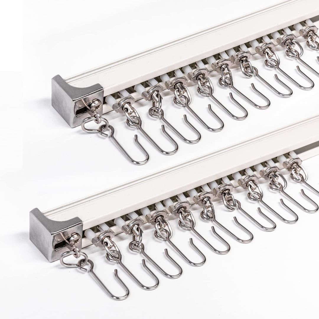 Upgraded White Aluminum Curtain Track, with Curved track, Can be Used as an Extension Track Rod, Ceiling or Wall mount, Indoor or Outdoor