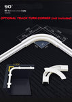 Upgraded White Aluminum Curtain Track, with Curved track, Can be Used as an Extension Track Rod, Ceiling or Wall mount, Indoor or Outdoor