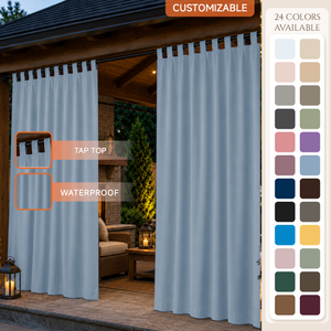 Pavilion Curtains With Tab Top, Outdoor Pavilion Curtains, Waterproof Tab Top Pavilion Curtains, 1 Pcs