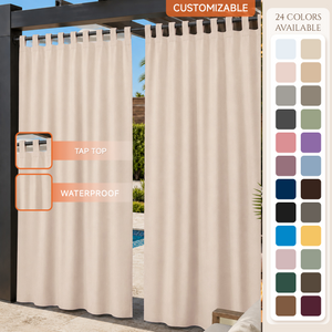Pool Curtains With Tab Top, Outdoor Pool Curtains, Waterproof Tab Top Pool Curtains, 1 Pcs