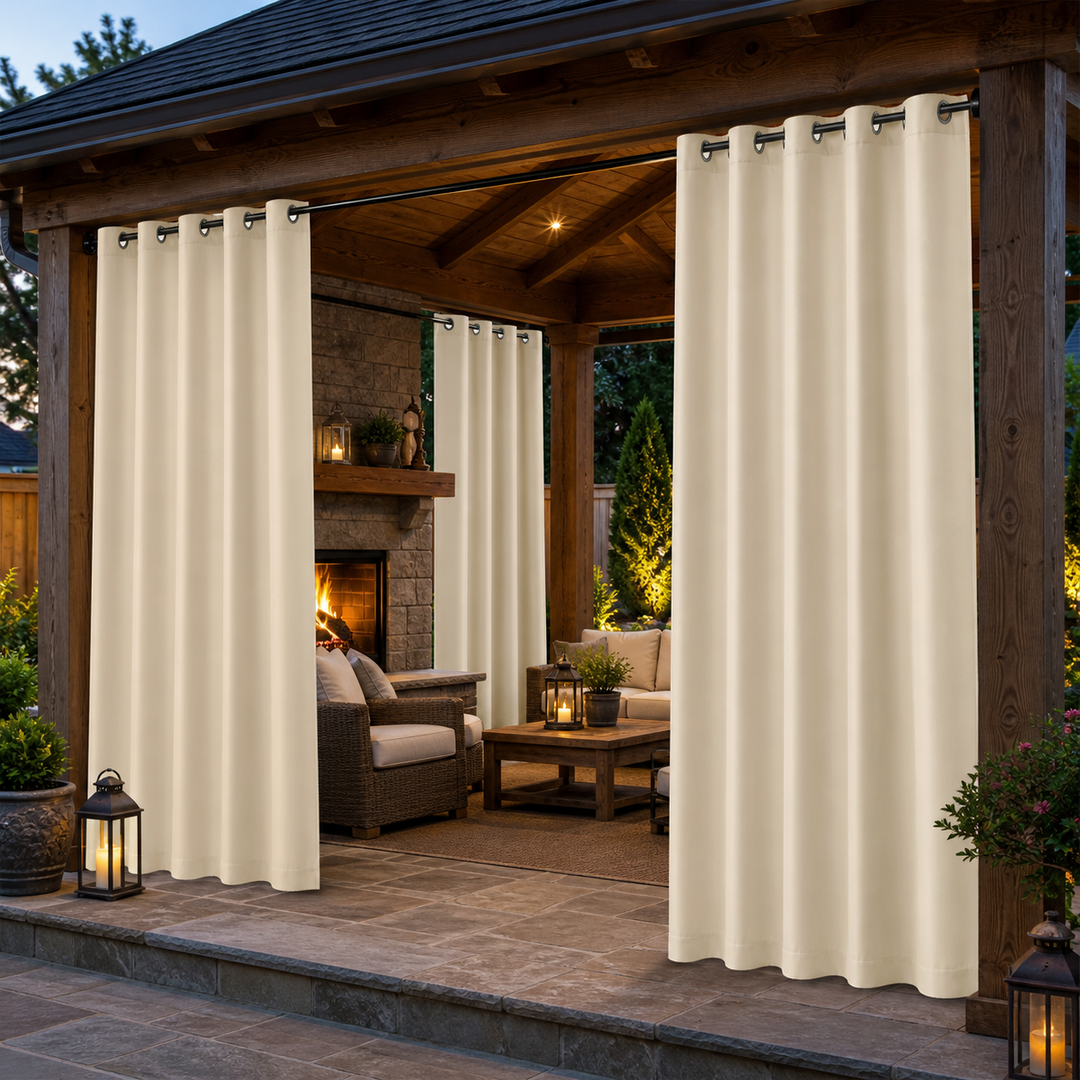 Pavilion Curtains With Grommets Top, Waterproof Pavilion Curtains, Grommets Top Pavilion Curtains, 1 Pcs