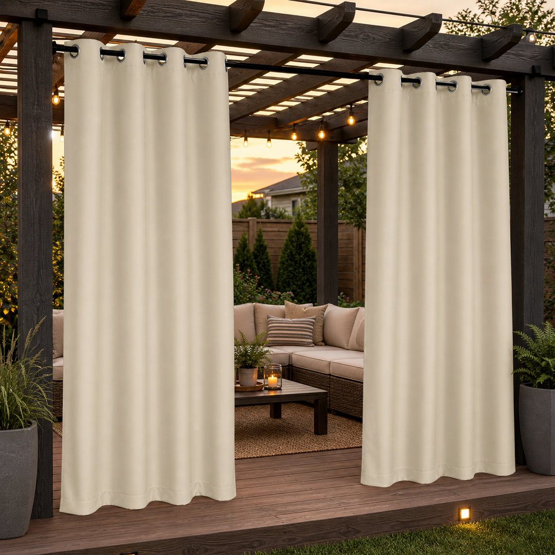 Pergola Curtains With Grommets Top, Waterproof Pergola Curtains, Grommets Top Pergola Curtains, 1 Pcs