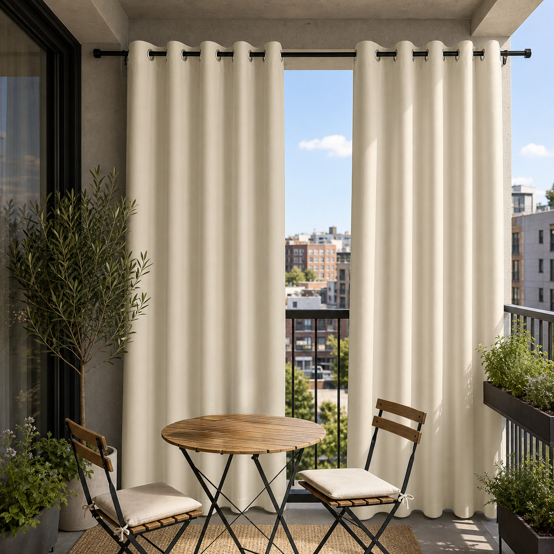 Balcony Curtains With Grommets Top, Waterproof Balcony Curtains, Grommets Top Balcony Curtains, 1 Pcs