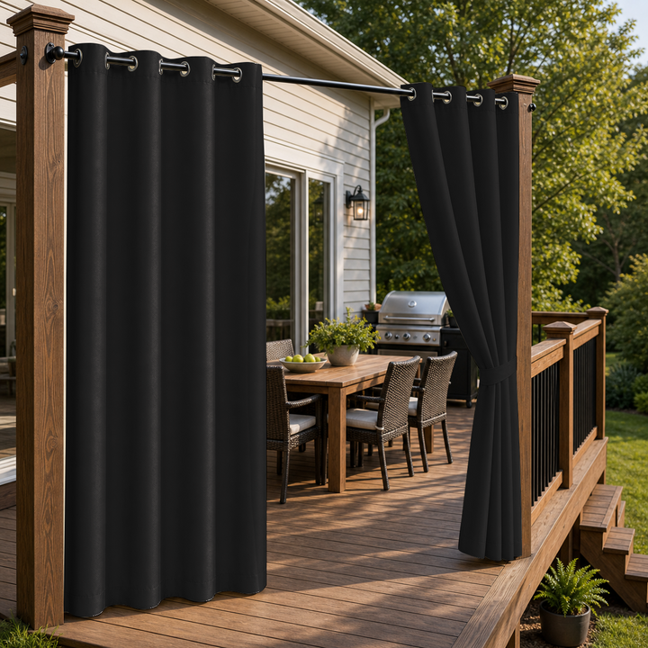 Patio Curtains With Grommets Top, Waterproof Patio Curtains, Grommets Top Patio Curtains, 1 Pcs