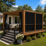 Deck Curtains With Grommets Top, Waterproof Deck Curtains, Grommets Top Deck Curtains, 1 Pcs
